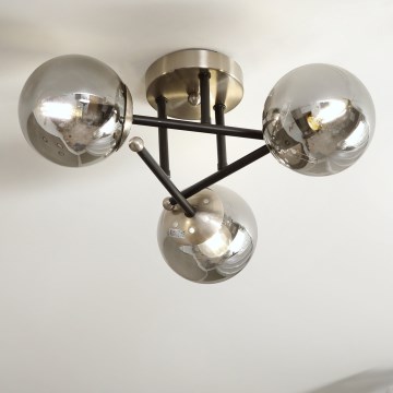 Brilagi - Ytmonterad ljuskrona MALIVA 3xE14/15W/230V mattkrom/rökfärgad