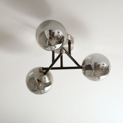 Brilagi - Ytmonterad ljuskrona MALIVA 3xE14/15W/230V mattkrom/rökfärgad