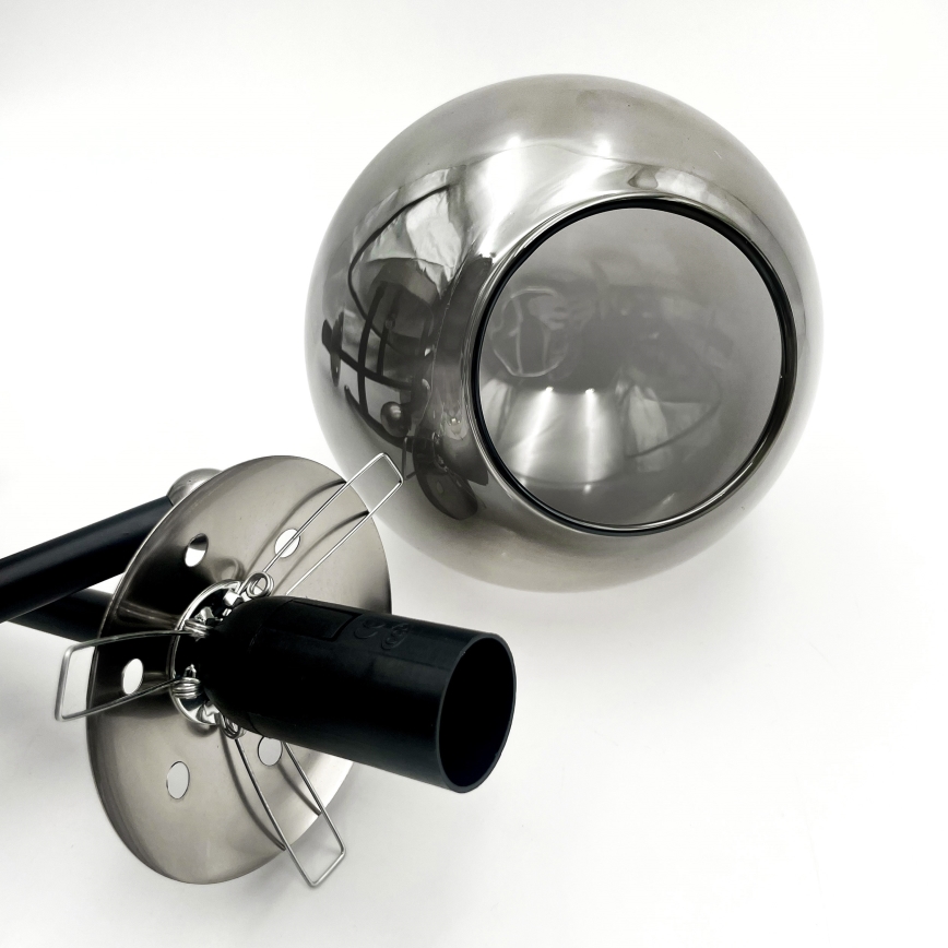 Brilagi - Ytmonterad ljuskrona MALIVA 3xE14/15W/230V mattkrom/rökfärgad