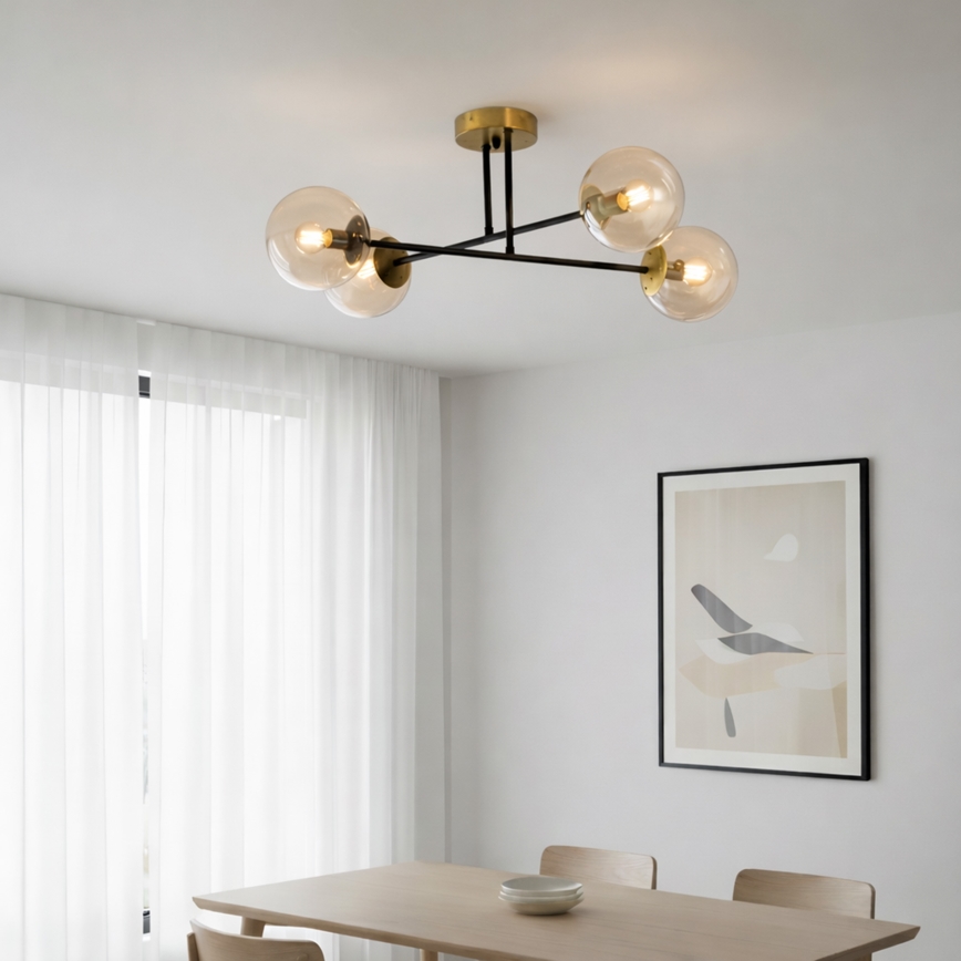 Brilagi - Ytmonterad ljuskrona MALIVA 4xE14/15W/230V guld