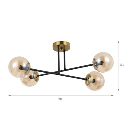 Brilagi - Ytmonterad ljuskrona MALIVA 4xE14/15W/230V guld