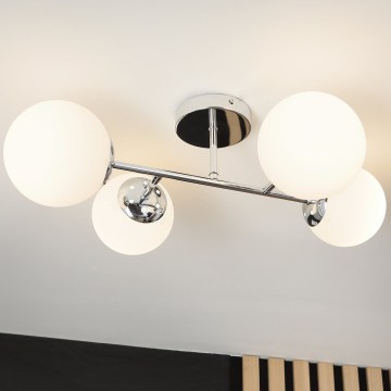 Brilagi - Ytmonterad ljuskrona MALONY 4xE14/20W/230V blank krom