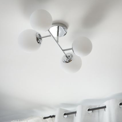 Brilagi - Ytmonterad ljuskrona MALONY 4xE14/20W/230V blank krom