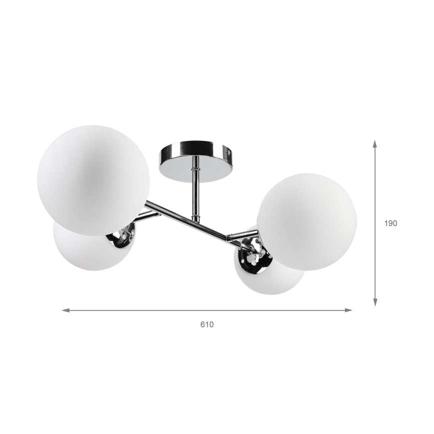 Brilagi - Ytmonterad ljuskrona MALONY 4xE14/20W/230V blank krom