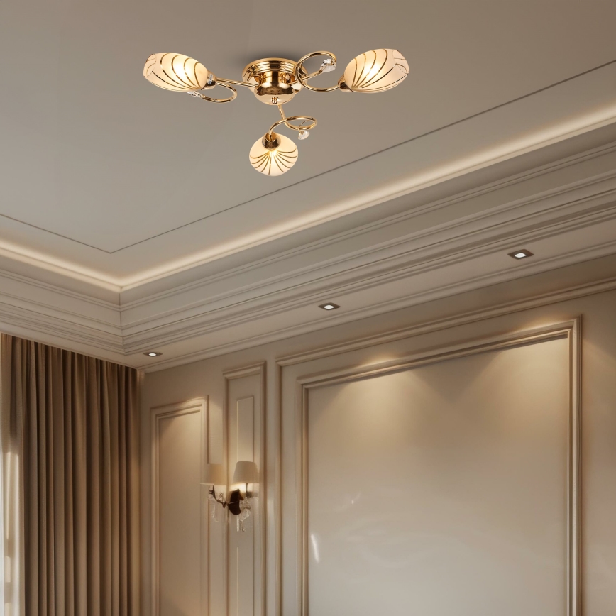 Brilagi - Ytmonterad ljuskrona MEGAPOLIS 3xE14/60W/230V guld