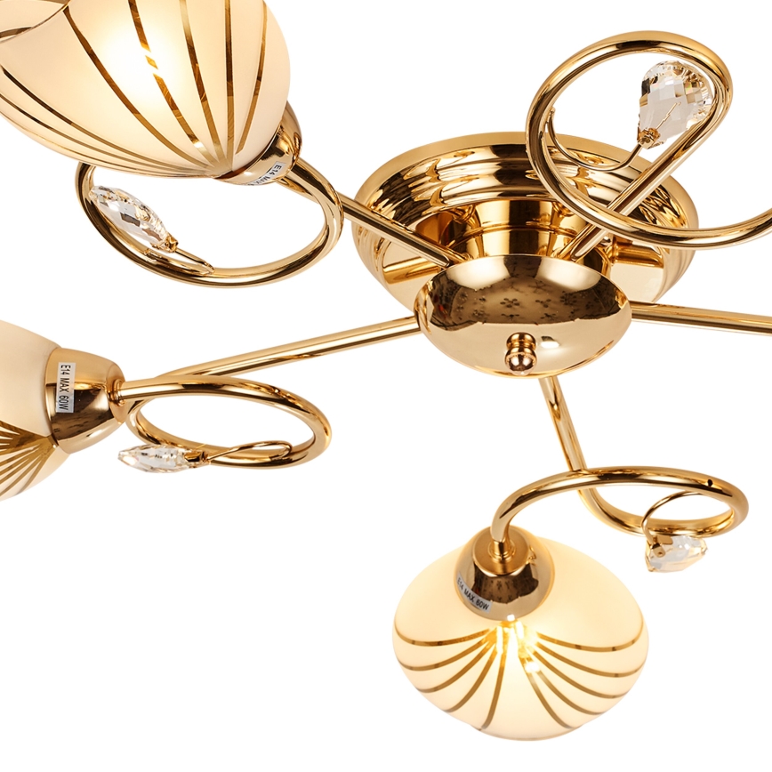 Brilagi - Ytmonterad ljuskrona MEGAPOLIS 5xE14/60W/230V guld