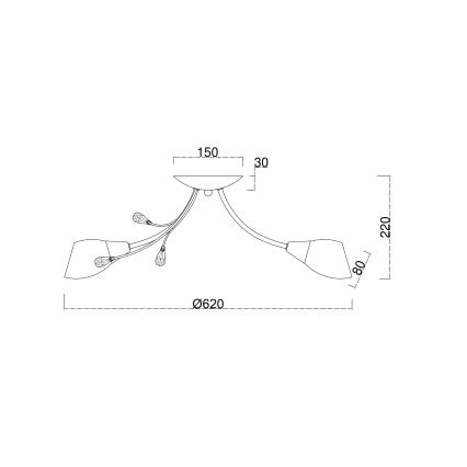 Brilagi - Ytmonterad ljuskrona MEGAPOLIS 5xE14/60W/230V mässing