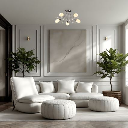 Brilagi - Ytmonterad ljuskrona MEGAPOLIS 5xE14/60W/230V skinande krom