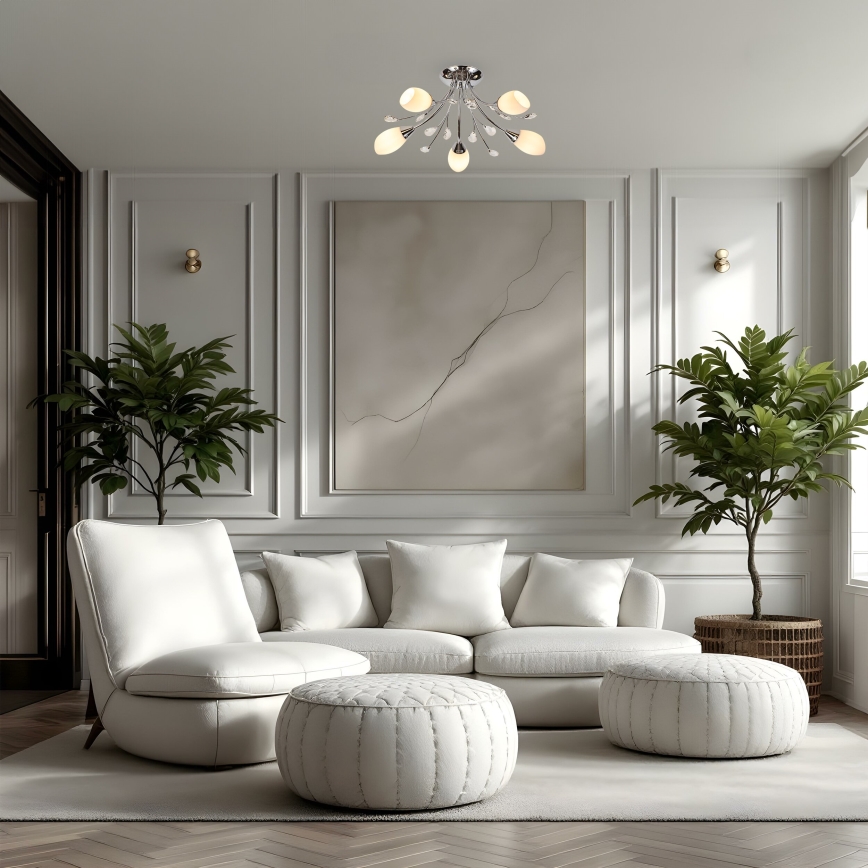 Brilagi - Ytmonterad ljuskrona MEGAPOLIS 5xE14/60W/230V skinande krom