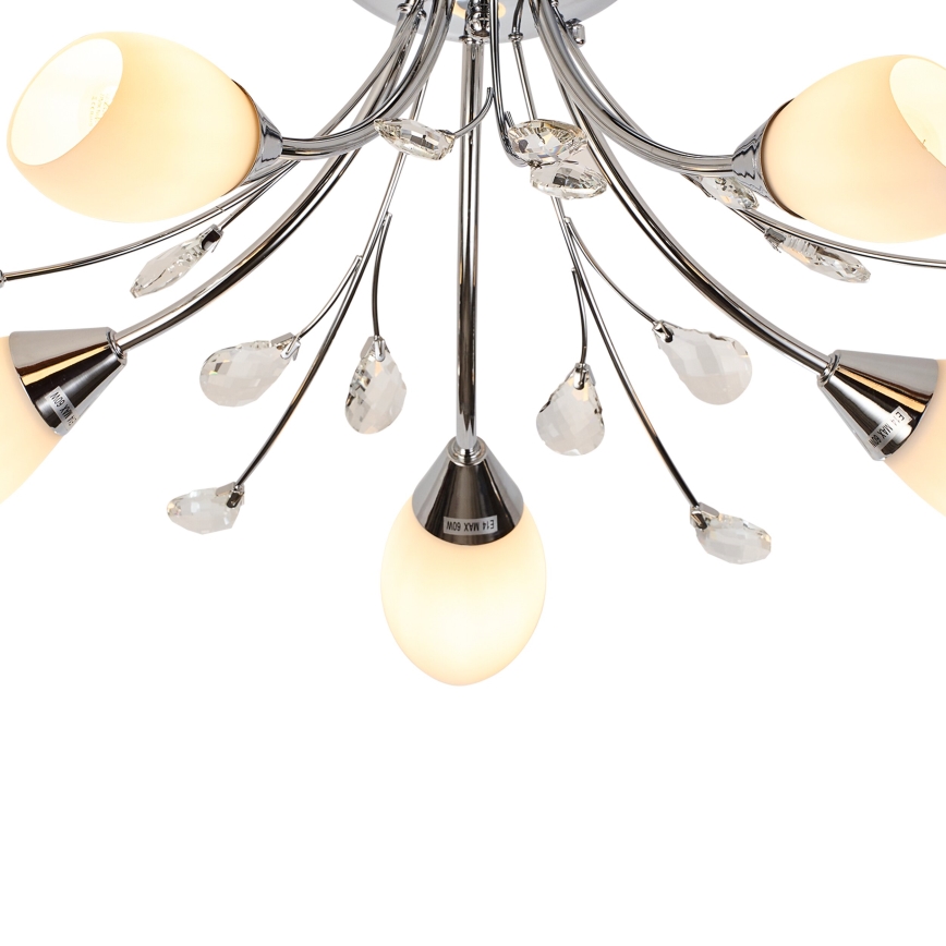 Brilagi - Ytmonterad ljuskrona MEGAPOLIS 5xE14/60W/230V skinande krom