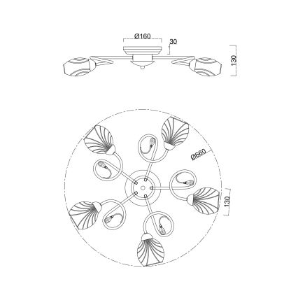 Brilagi - Ytmonterad ljuskrona MEGAPOLIS 5xE14/60W/230V skinande krom