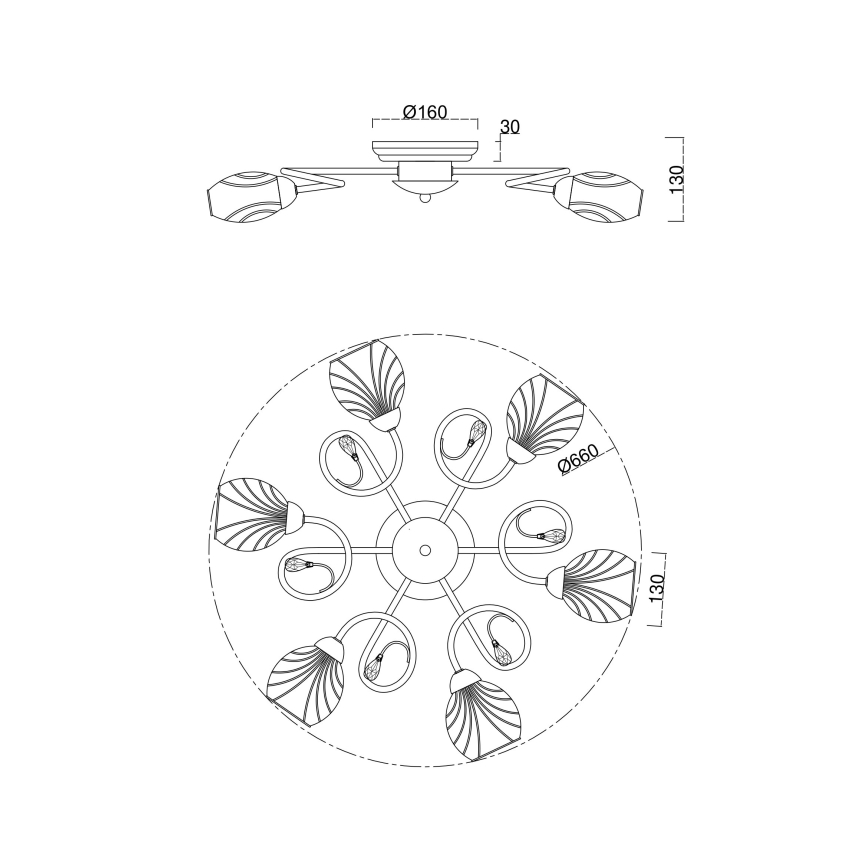 Brilagi - Ytmonterad ljuskrona MEGAPOLIS 6xE14/60W/230V skinande krom