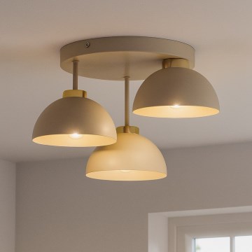 Brilagi - Ytmonterad ljuskrona MOON 3xE27/60W/230V beige/guld