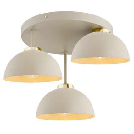 Brilagi - Ytmonterad ljuskrona MOON 3xE27/60W/230V beige/guld