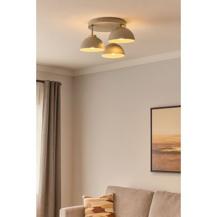 Brilagi - Ytmonterad ljuskrona MOON 3xE27/60W/230V beige/guld