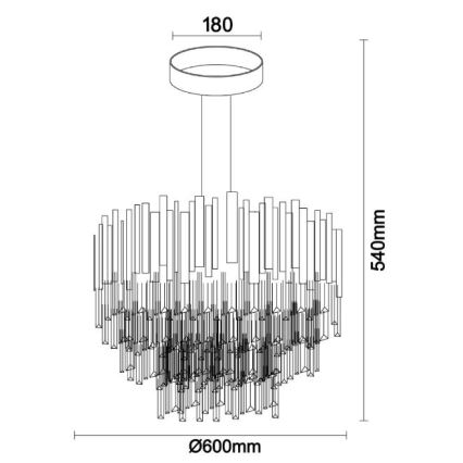 Brilagi - Ytmonterad ljuskrona PLAZA 9xE14/40W/230V