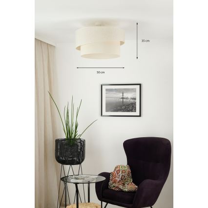 Brilagi - Ytmonterad ljuskrona SHINE 1xE27/15W/230V diameter 50 cm grädde