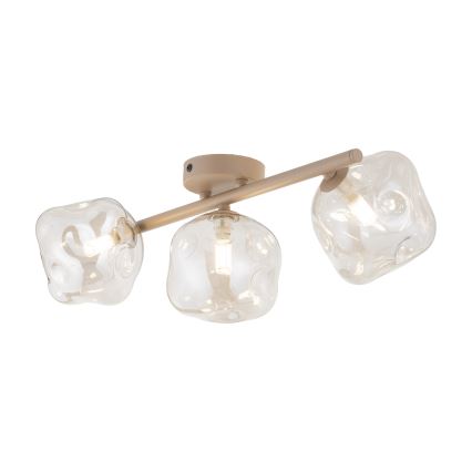 Brilagi - Ytmonterad ljuskrona VULCANO 3xG9/8W/230V beige/rökig beige