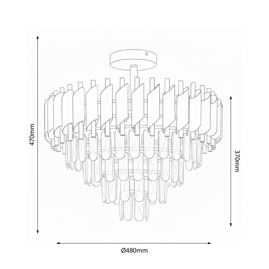 Brilagi - Ytmonterad takkrona ECLIPSE 7xE14/10W/230V Ø 48 cm svart/guld