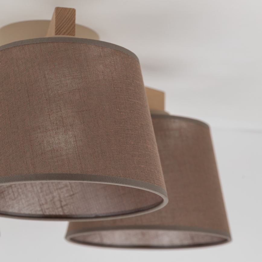 Brilagi - Ytmonterad takkrona LATTE SABIA 3xE27/15W/230V furu/brun