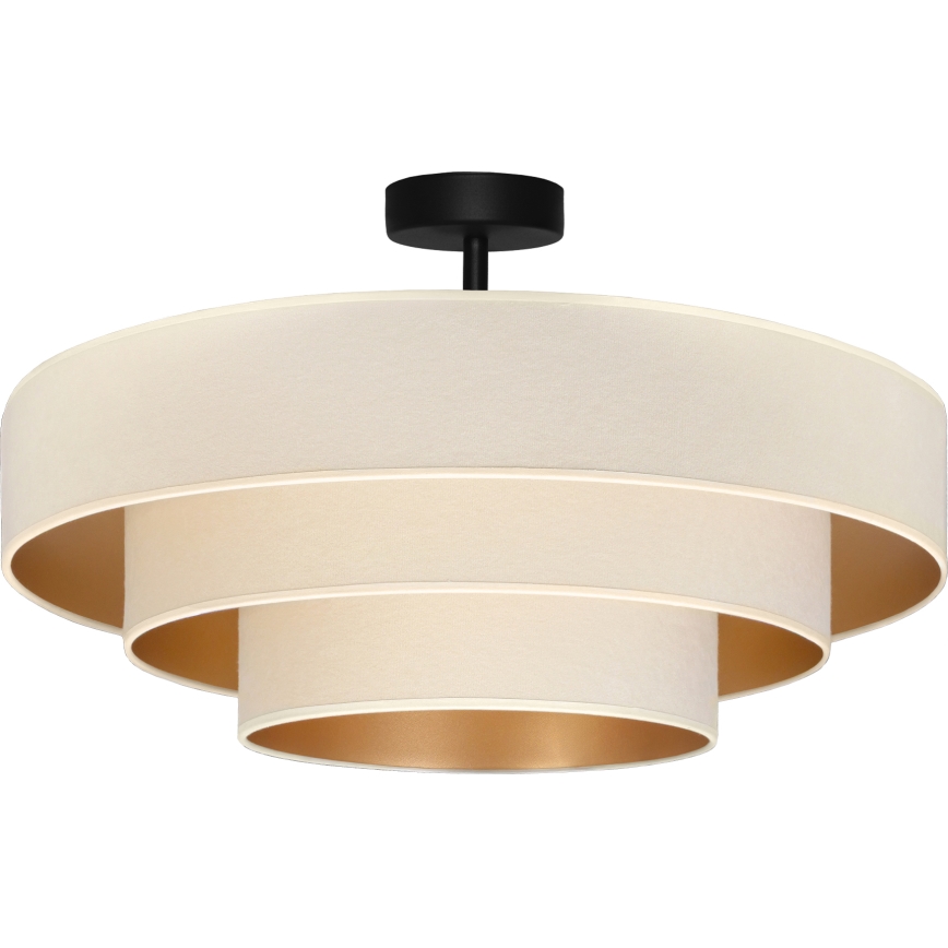 Brilagi - Ytmonterad takkrona LUNETA 3xE27/60W/230V Ø 80 cm krämvit/guld
