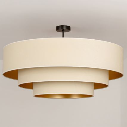 Brilagi - Ytmonterad takkrona LUNETA 3xE27/60W/230V Ø 80 cm krämvit/guld