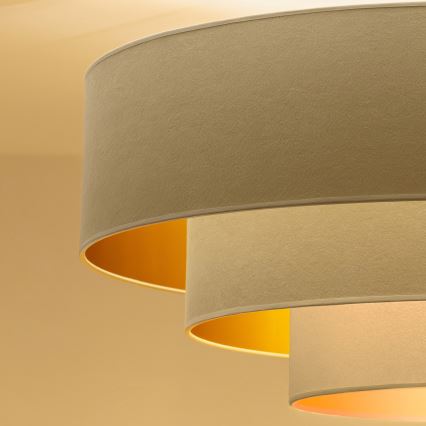 Brilagi - Ytmonterad takkrona LUNETA 3xE27/60W/230V Ø 80 cm krämvit/guld