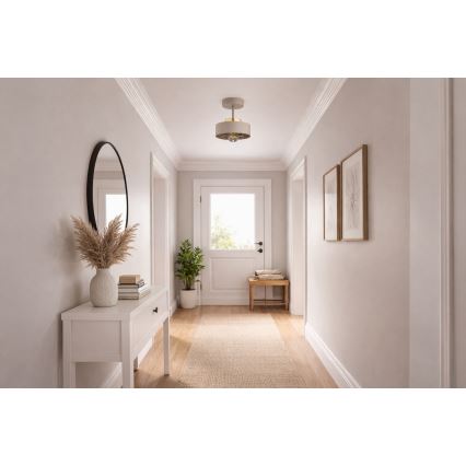 Brilagi - Ytmonterad taklampa 1xE27/60W/230V beige/guld