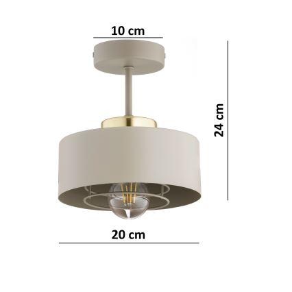 Brilagi - Ytmonterad taklampa 1xE27/60W/230V beige/guld
