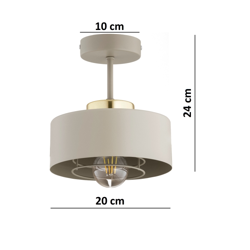 Brilagi - Ytmonterad taklampa 1xE27/60W/230V beige/guld
