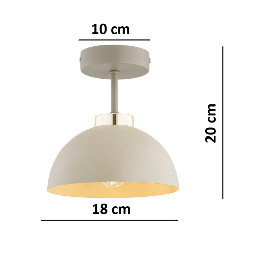 Brilagi - Ytmonterad taklampa 1xE27/60W/230V beige/guld