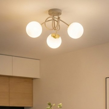 Brilagi - Ytmonterad taklampa 3xE27/60W/230V beige/guld