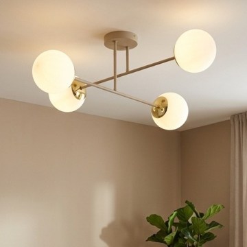 Brilagi - Ytmonterad taklampa 4xE27/60W/230V beige/guld
