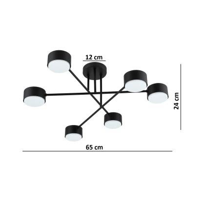 Brilagi - Ytmonterad taklampa 6xGX53/12W/230V svart