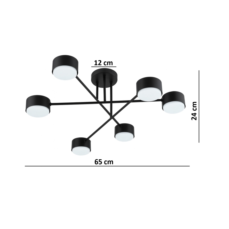 Brilagi - Ytmonterad taklampa 6xGX53/12W/230V svart