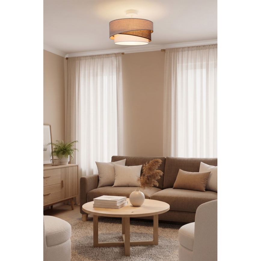 Brilagi - Ytmonterad taklampa ARROW 1xE27/60W/230V Ø 45 cm beige/brun/vit