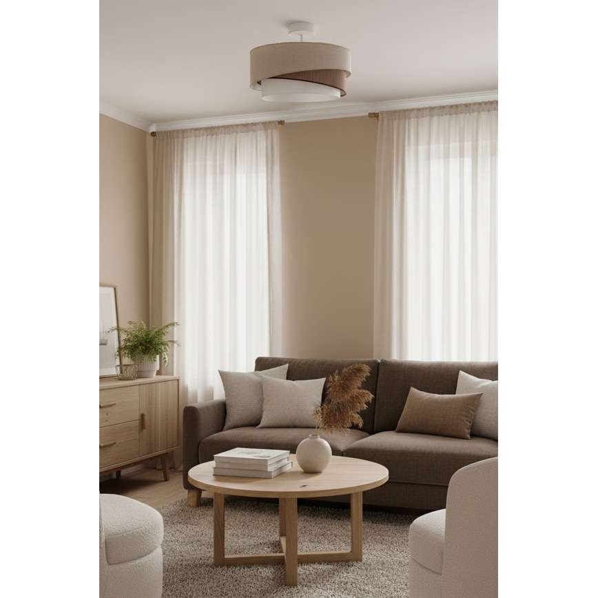 Brilagi - Ytmonterad taklampa ARROW 1xE27/60W/230V Ø 45 cm beige/brun/vit