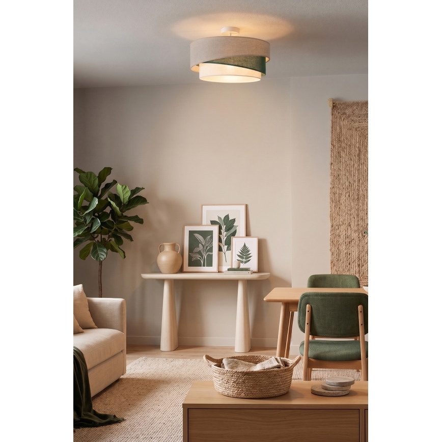 Brilagi - Ytmonterad taklampa ARROW 1xE27/60W/230V Ø45 cm beige/grön/vit