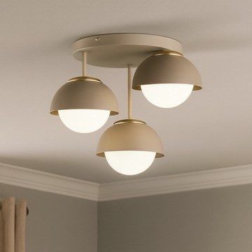 Brilagi - Ytmonterad taklampa COSMO 3xE27/60W/230V beige/guld