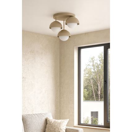 Brilagi - Ytmonterad taklampa COSMO 3xE27/60W/230V beige/guld