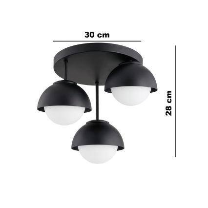 BRILAGI - Ytmonterad taklampa COSMO 3xE27/60W/230V svart