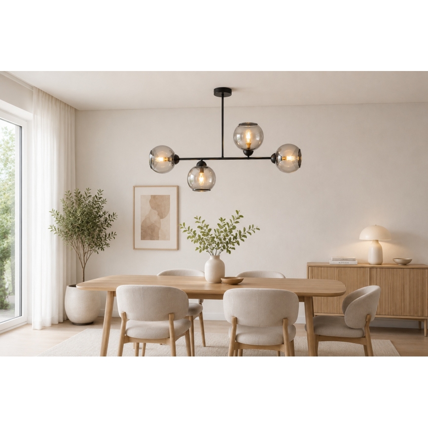 BRILAGI - Ytmonterad taklampa DIOR 4xE27/60W/230V svart/rökgrå