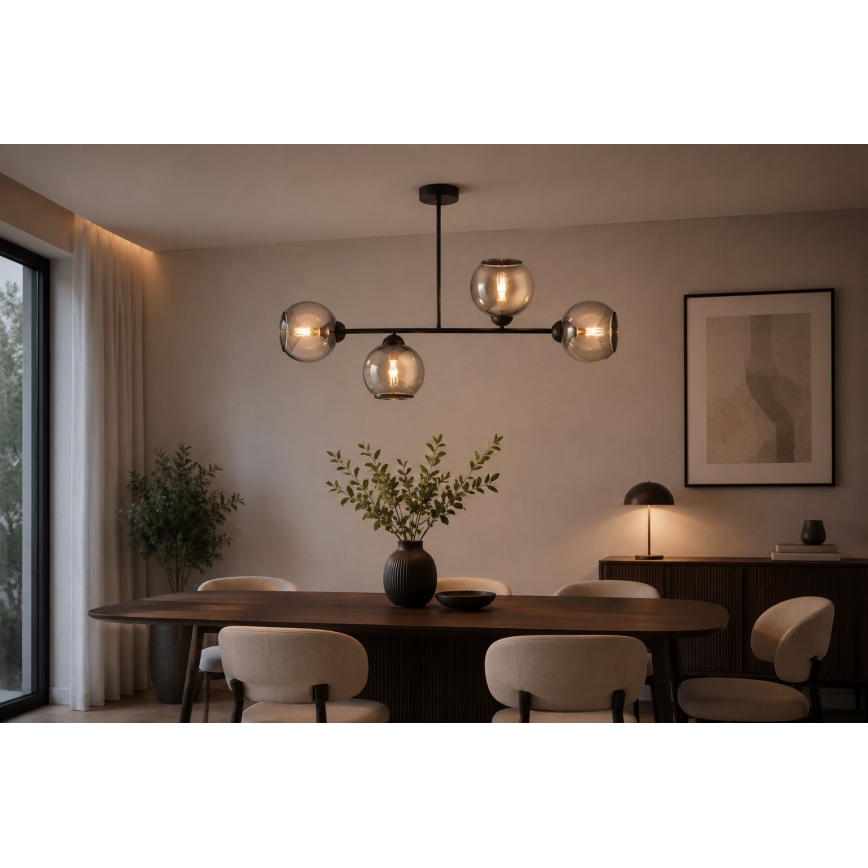 BRILAGI - Ytmonterad taklampa DIOR 4xE27/60W/230V svart/rökgrå