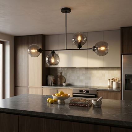 BRILAGI - Ytmonterad taklampa DIOR 4xE27/60W/230V svart/rökgrå