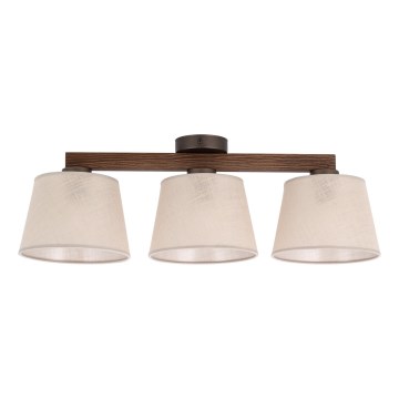 Brilagi - Ytmonterad taklampa LATTE 3xE27/15W/230V furu/beige