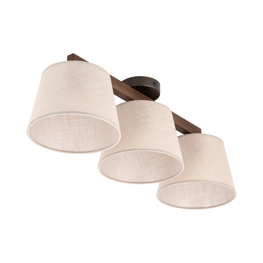 Brilagi - Ytmonterad taklampa LATTE 3xE27/15W/230V furu/beige