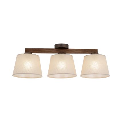 Brilagi - Ytmonterad taklampa LATTE 3xE27/15W/230V furu/beige
