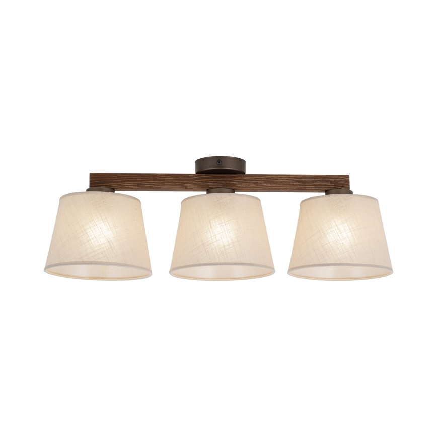 Brilagi - Ytmonterad taklampa LATTE 3xE27/15W/230V furu/beige