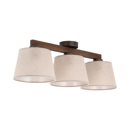 Brilagi - Ytmonterad taklampa LATTE 3xE27/15W/230V furu/beige