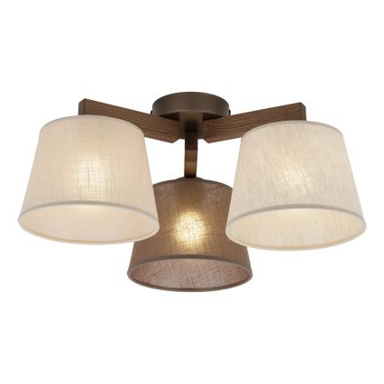 Brilagi - Ytmonterad taklampa LATTE 3xE27/15W/230V furu/mix